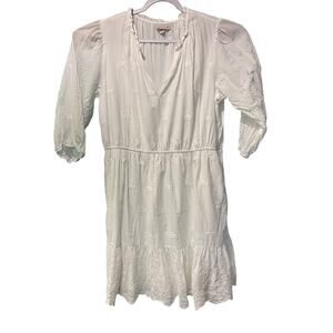 Knox Rose Peasant Dress White Eyelet Ruffles Prairie Boho Cottage Core SZ XXL